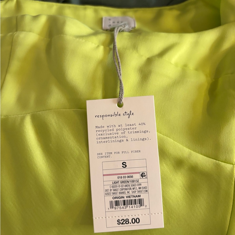 A New Day Lime NWT Green Spaghetti Strap Dress Size Small. - Picture 9 of 9